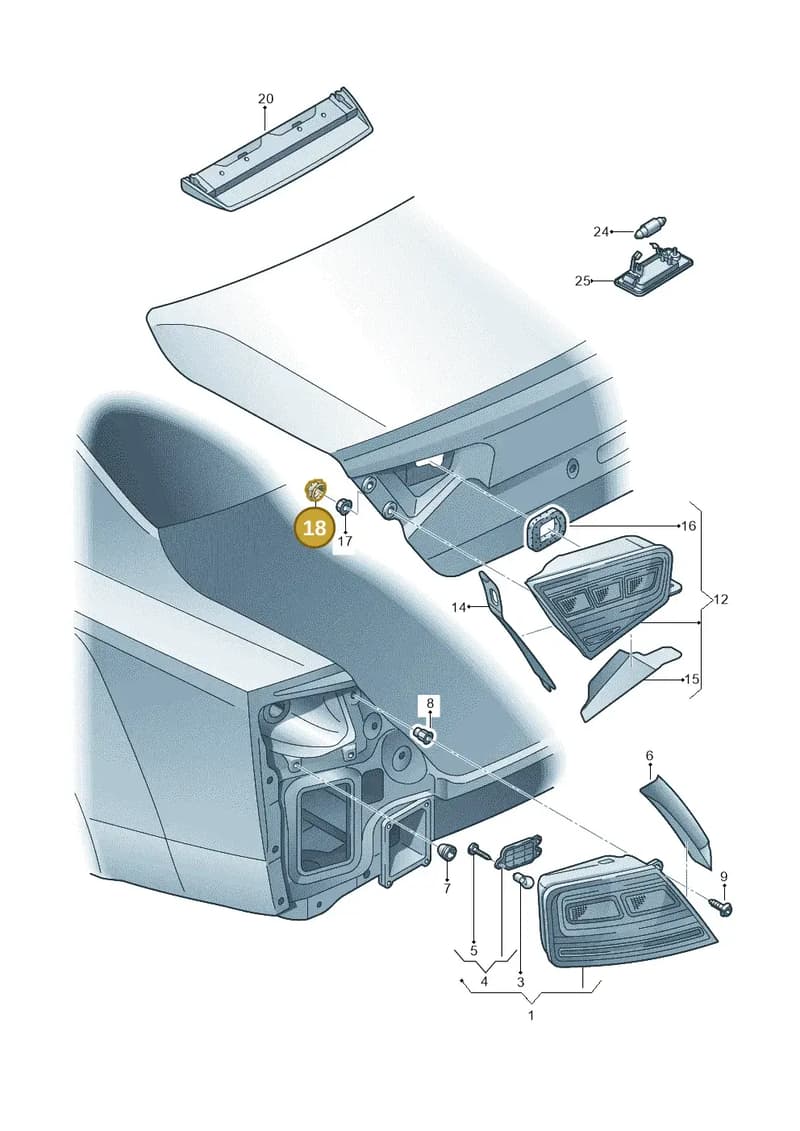 4H0827563 — Audi A8L qu. 3.0 TDI (2009-2014) diagram 696945000, position 18