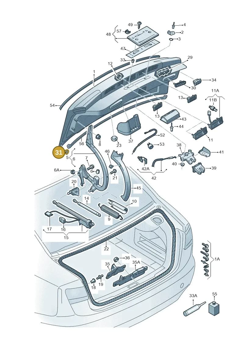 4H0827589B — Audi A6 (2014-2018) diagram 798827000, position 31