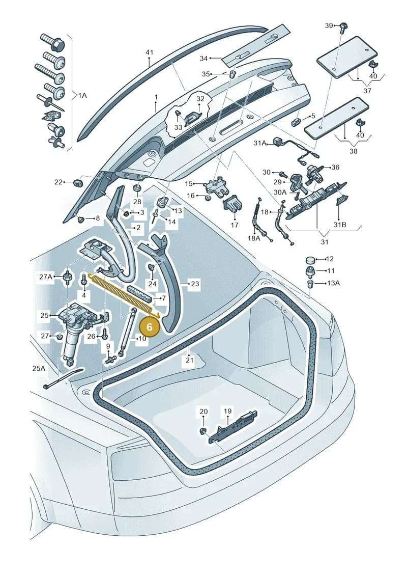 4H0827665K — Audi A8 (2013-2018) diagram 771827000, position 6