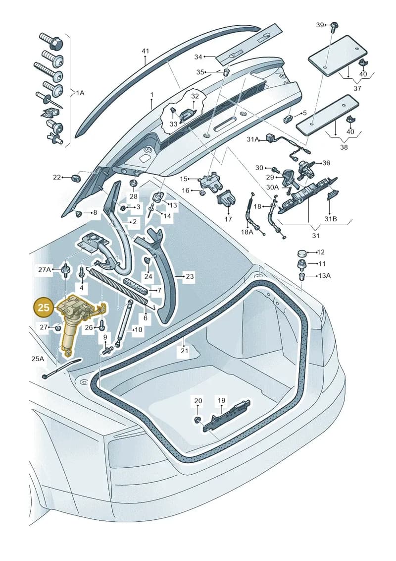4H0827851D — Audi A8 (2013-2018) diagram 771827000, position 25