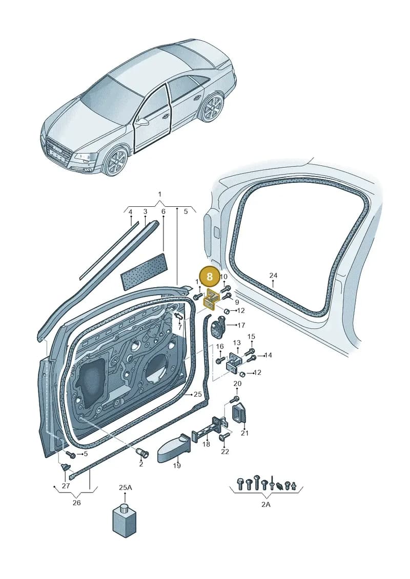 4H0831402A — Audi A8 (2013-2018) diagram 696831100, position 8