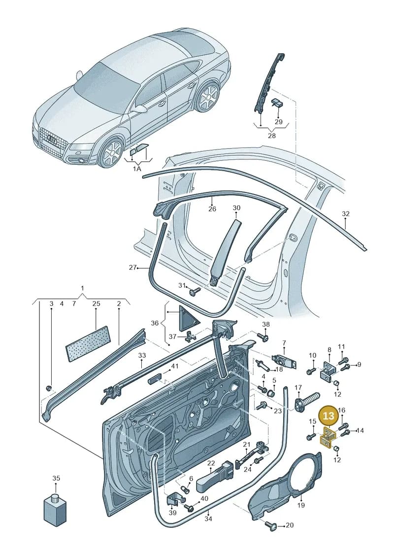 4H0831402A — Audi RS7 Sportback (2013-2018) diagram 765831100, position 13
