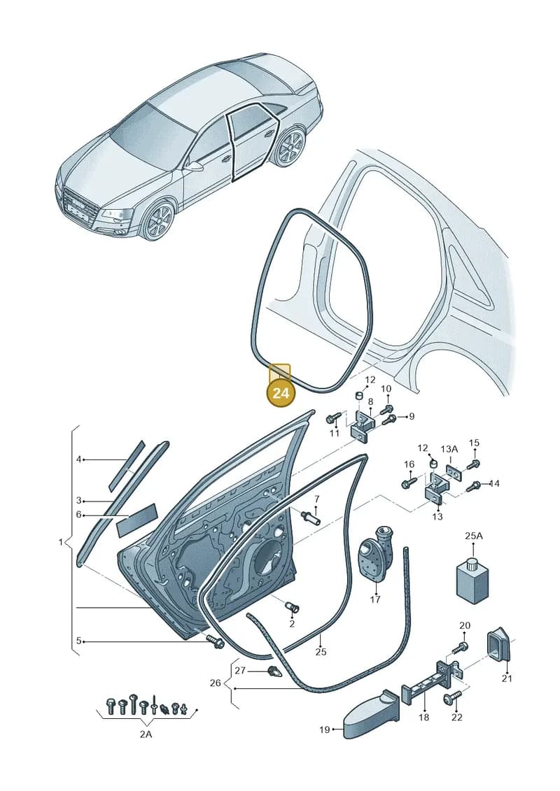 4H0833721G — Audi A8 (2013-2018) diagram 696833100, position 24
