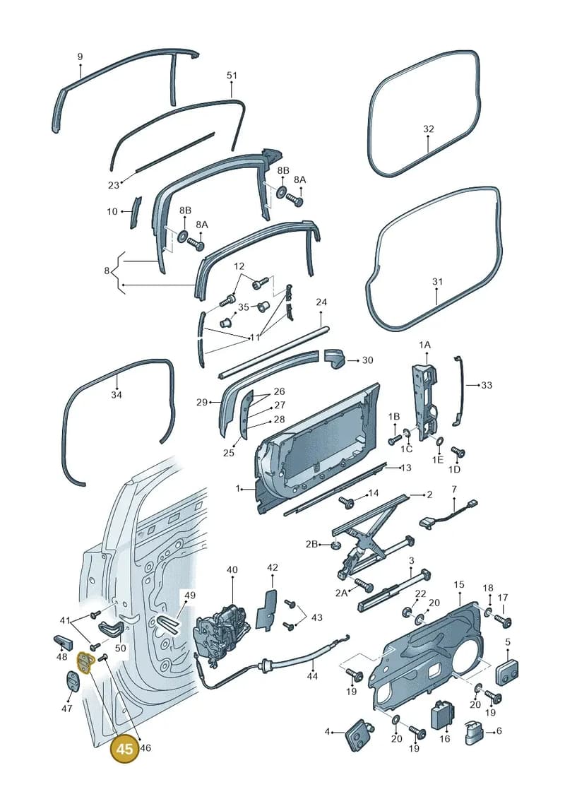 4H0837033 — Audi A8 (2013-2018) diagram 771837350, position 45