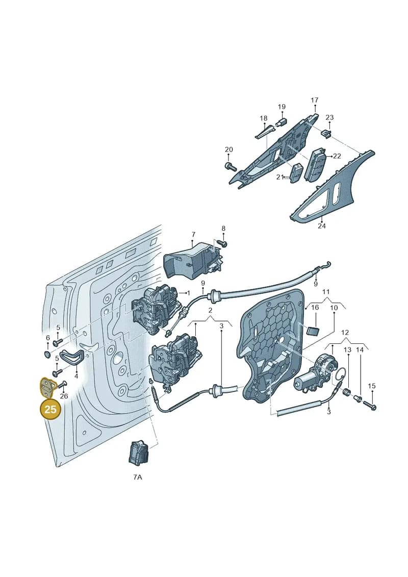 4H0837033 — Audi A7 Sportback (2014-2018) diagram 711837300, position 25