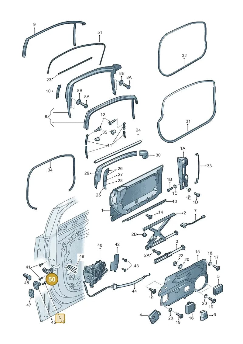 4H0837087 — Audi A8 (2013-2018) diagram 771837350, position 50