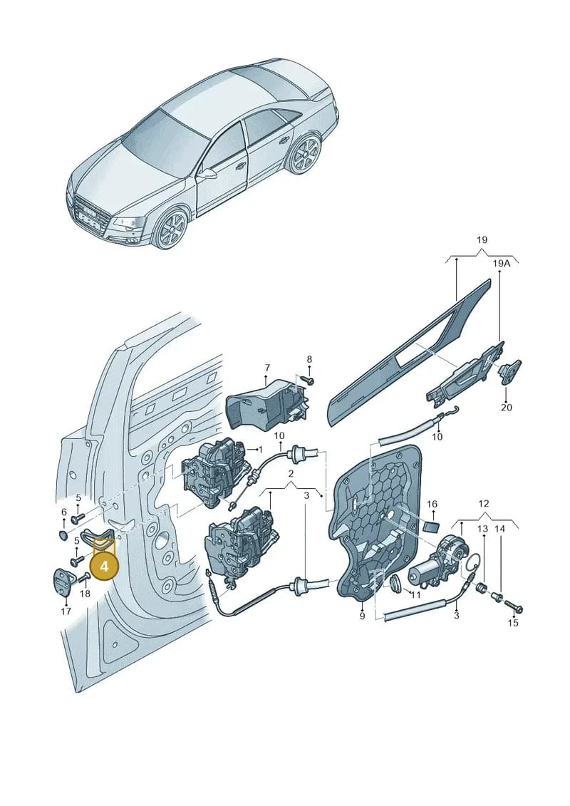 4H0837087 — Audi A8 (2013-2018) diagram 696837300, position 4