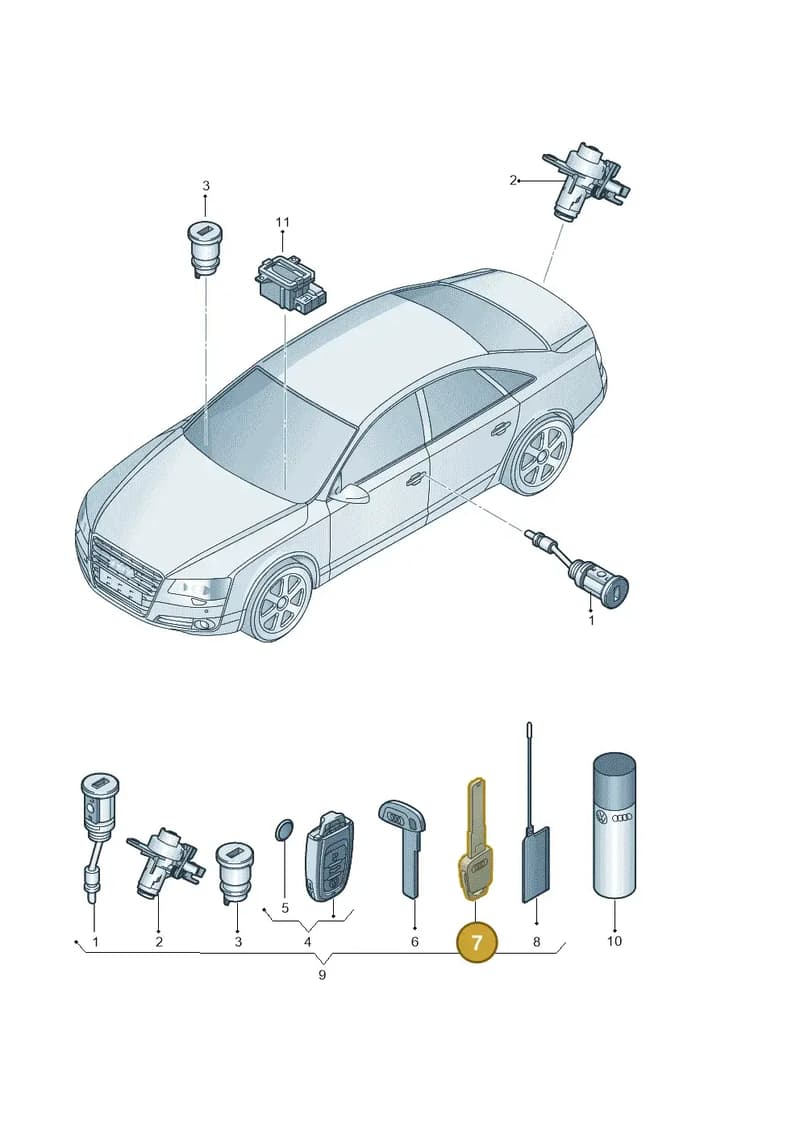 4H0837216AROH — Audi A8 (2013-2018) diagram 771837100, position 7