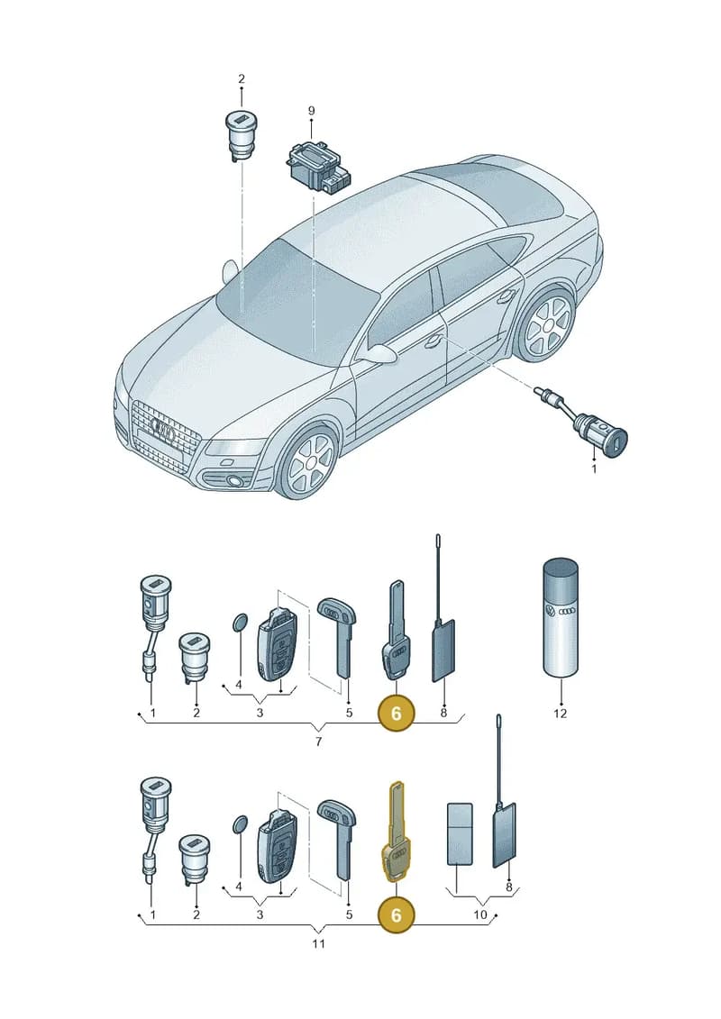 4H0837216AROH — Audi A7 Sportback (2014-2018) diagram 788837110, position 6