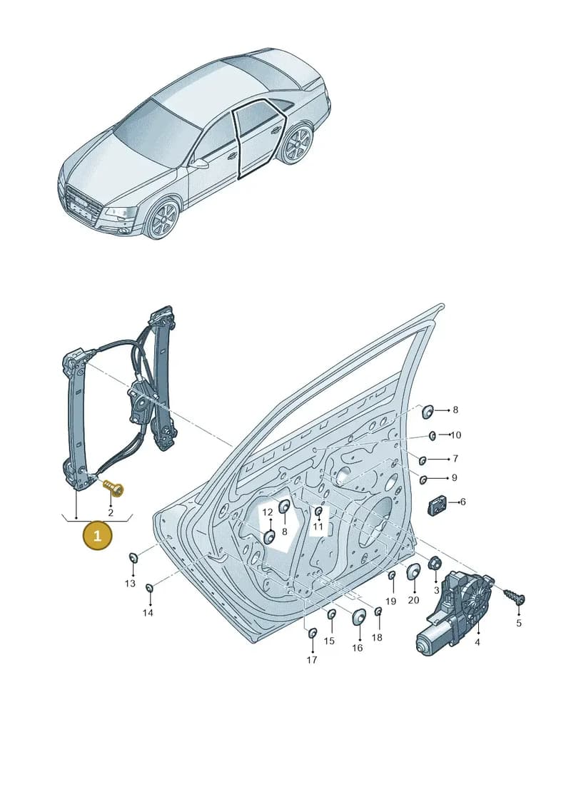 4H0839461C — Audi A8 (2013-2018) diagram 696839600, position 1