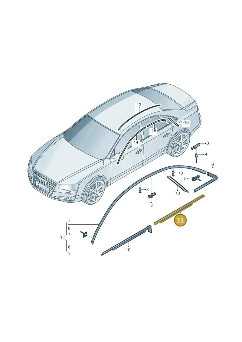 4H0853763FT94 — Audi A8 (2013-2018) diagram 771853100, position 11