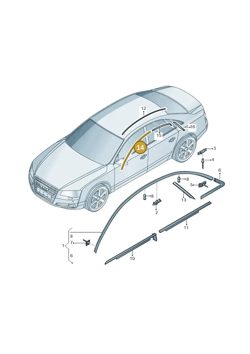 4H0853816A — Audi A8 (2013-2018) diagram 771853100, position 14
