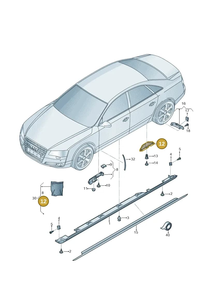 4H0853922C — Audi A8 (2013-2018) diagram 771853200, position 12