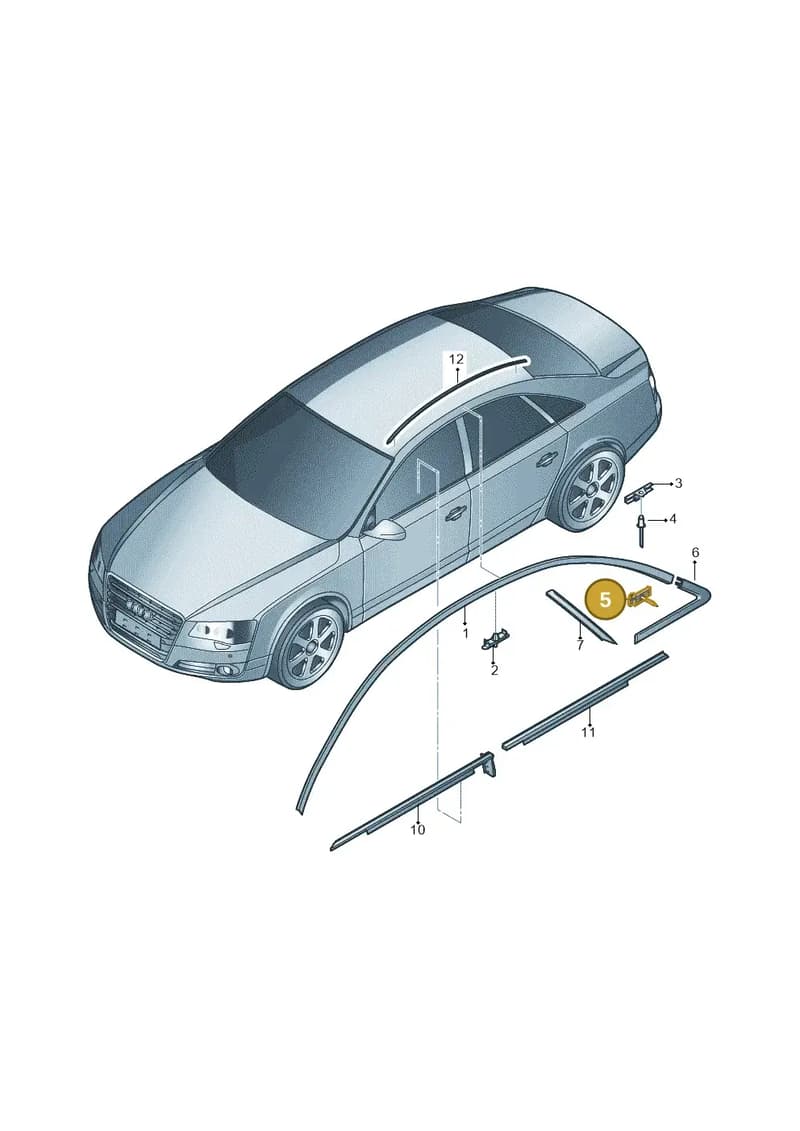 4H0853929A — Audi A8L qu. 3.0 TDI (2009-2014) diagram 696853100, position 5