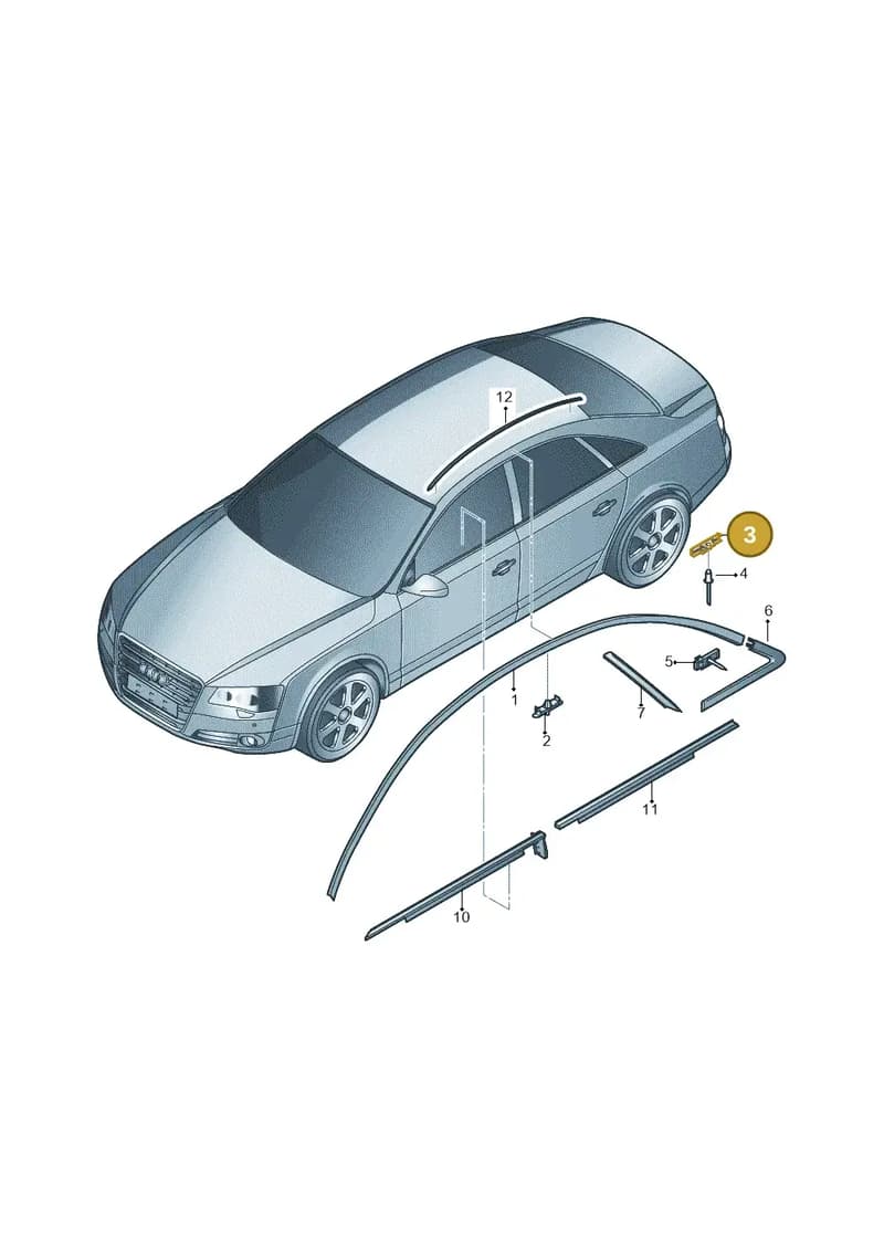 4H0853929B — Audi A8L qu. 3.0 TDI (2009-2014) diagram 696853100, position 3