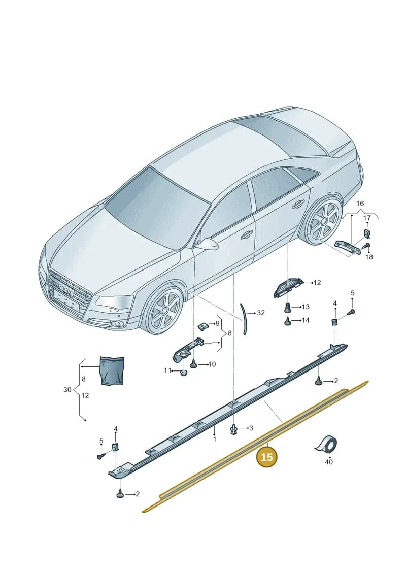 4H0853986C — Audi A8 (2013-2018) diagram 771853200, position 15
