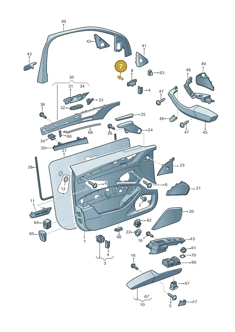 4H0860385 — Audi A8 (2013-2018) diagram 696867000, position 7