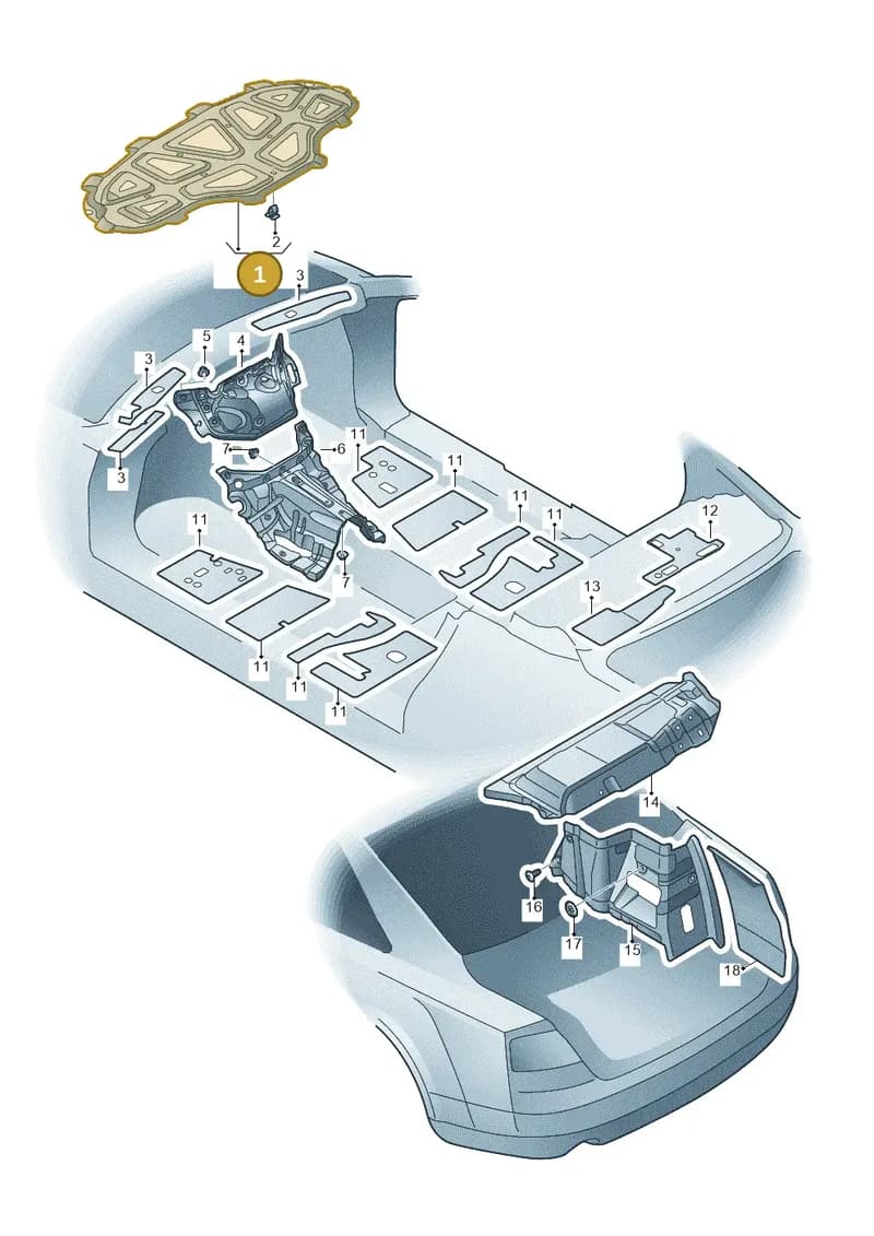 4H0863825B — Audi A8 (2013-2018) diagram 696863200, position 1