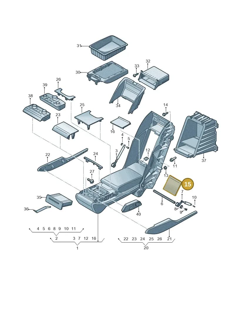 4H0863960B — Audi A8 (2013-2018) diagram 696885810, position 15