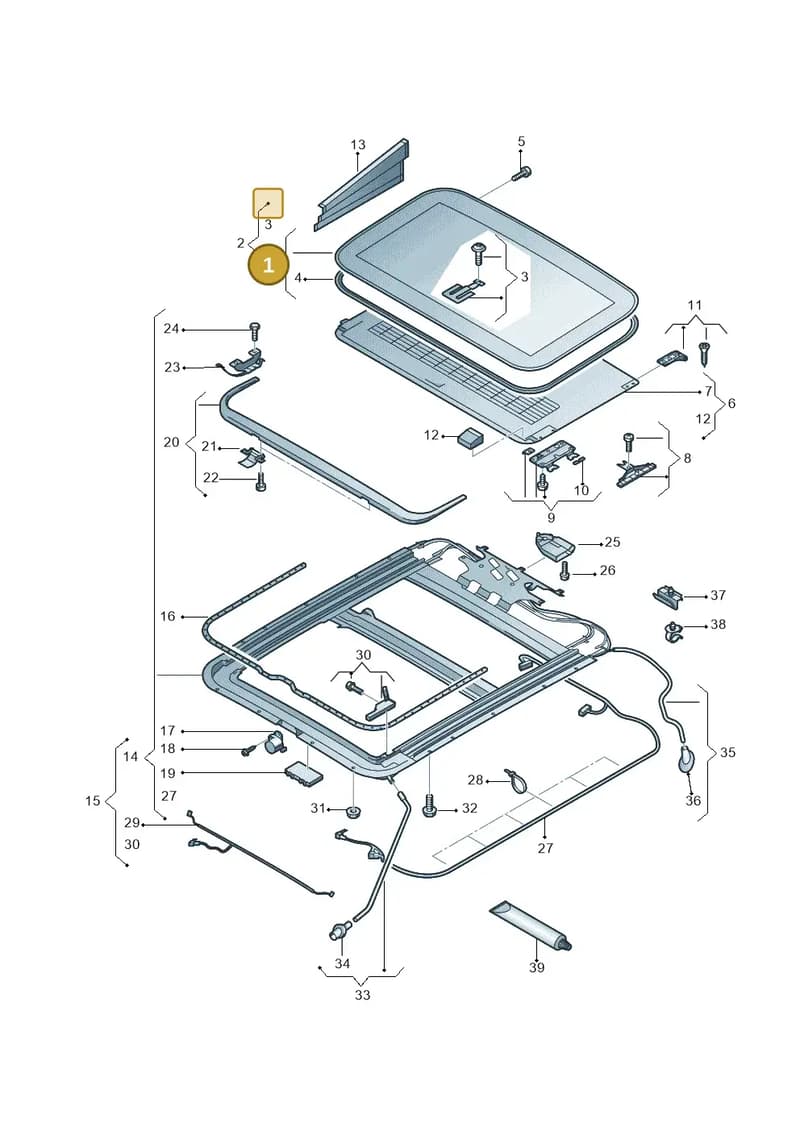 4H0877071B — Audi A8 (2013-2018) diagram 696877000, position 1