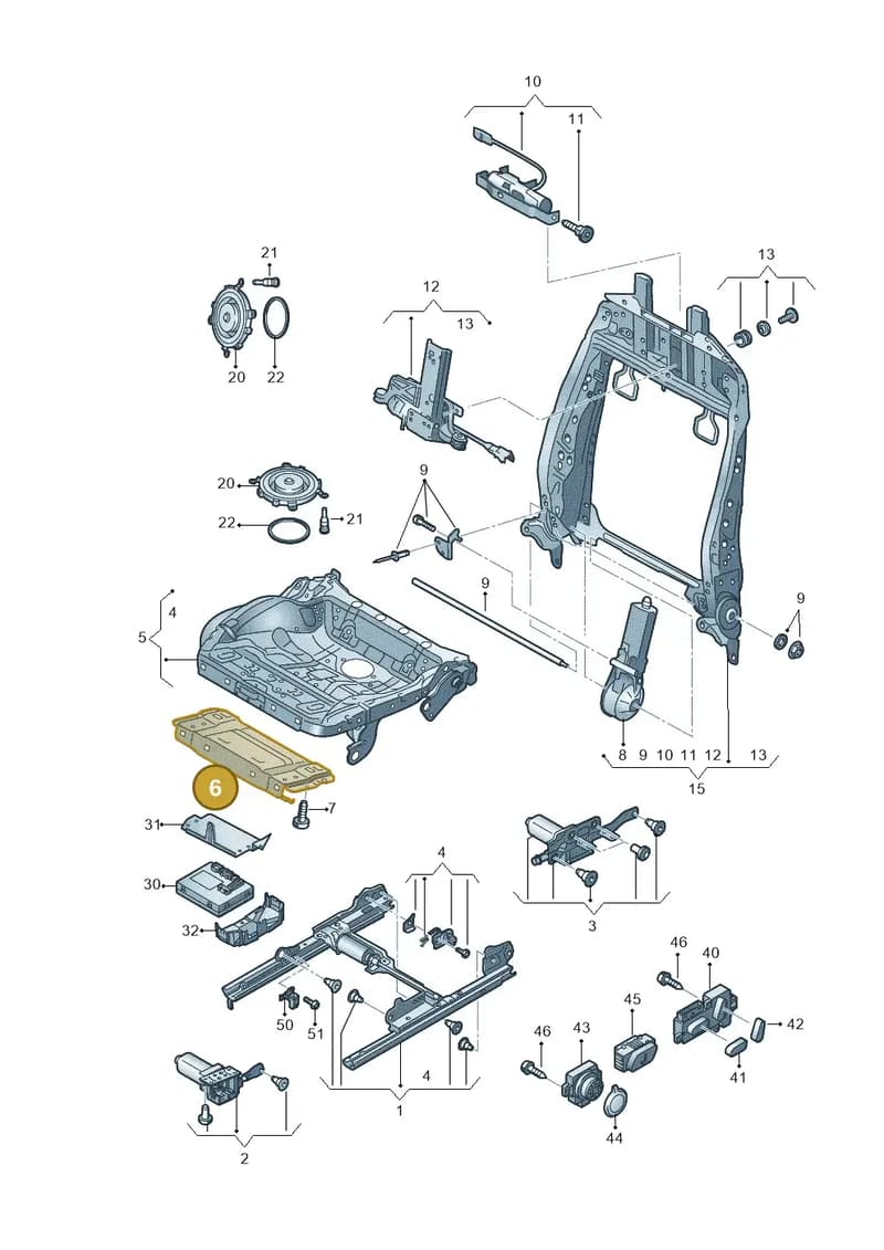4H0881057A — Audi A6 Avant (2012-2018) diagram 696959200, position 6
