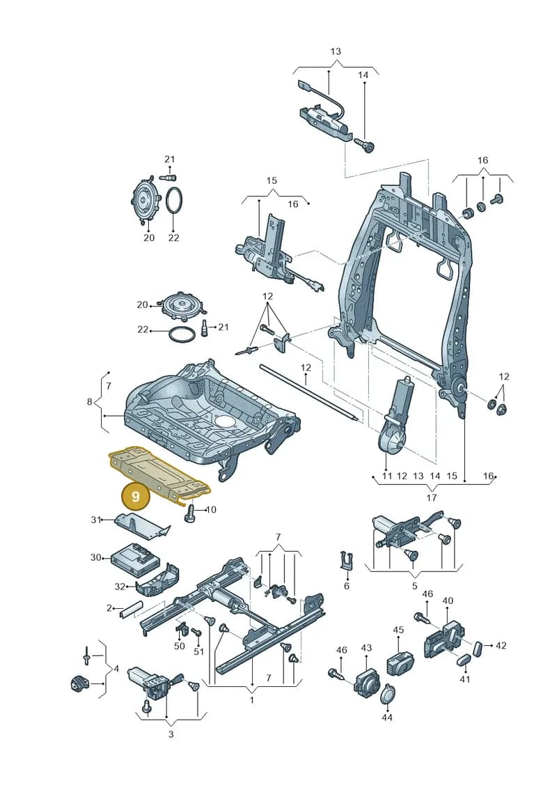 4H0881057A — Audi A8 (2013-2018) diagram 771959200, position 9