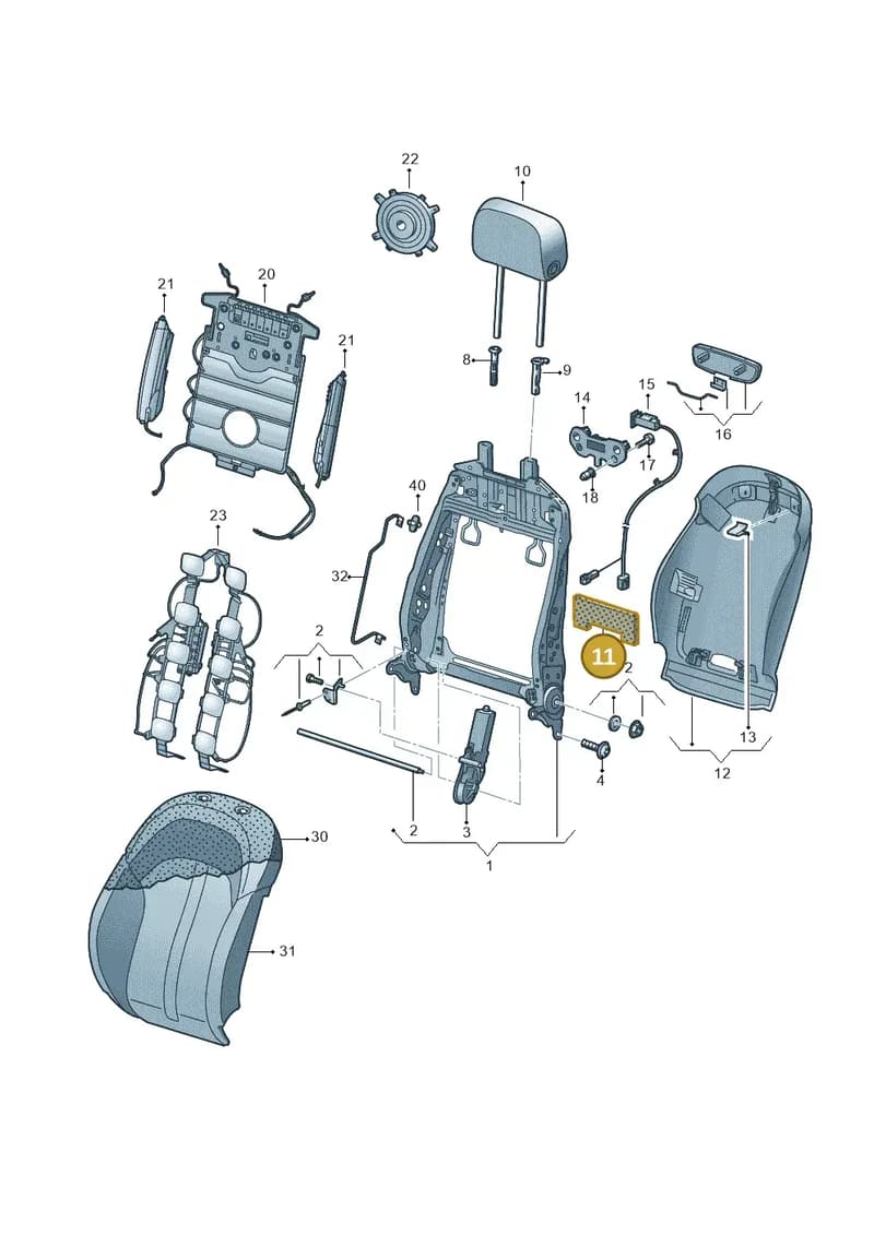 4H0881439 — Audi A7 Sportback (2014-2018) diagram 788881550, position 11