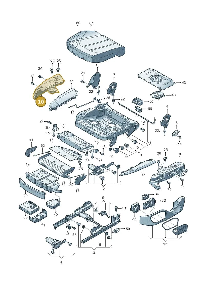 4H0881507 — Audi A8L qu. 3.0 TDI (2009-2014) diagram 696881100, position 10