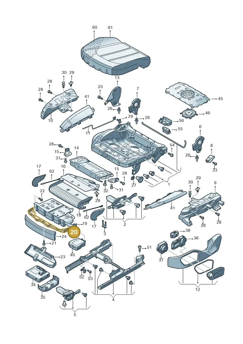 4H0881537 — Audi A8 (2013-2018) diagram 771881100, position 20