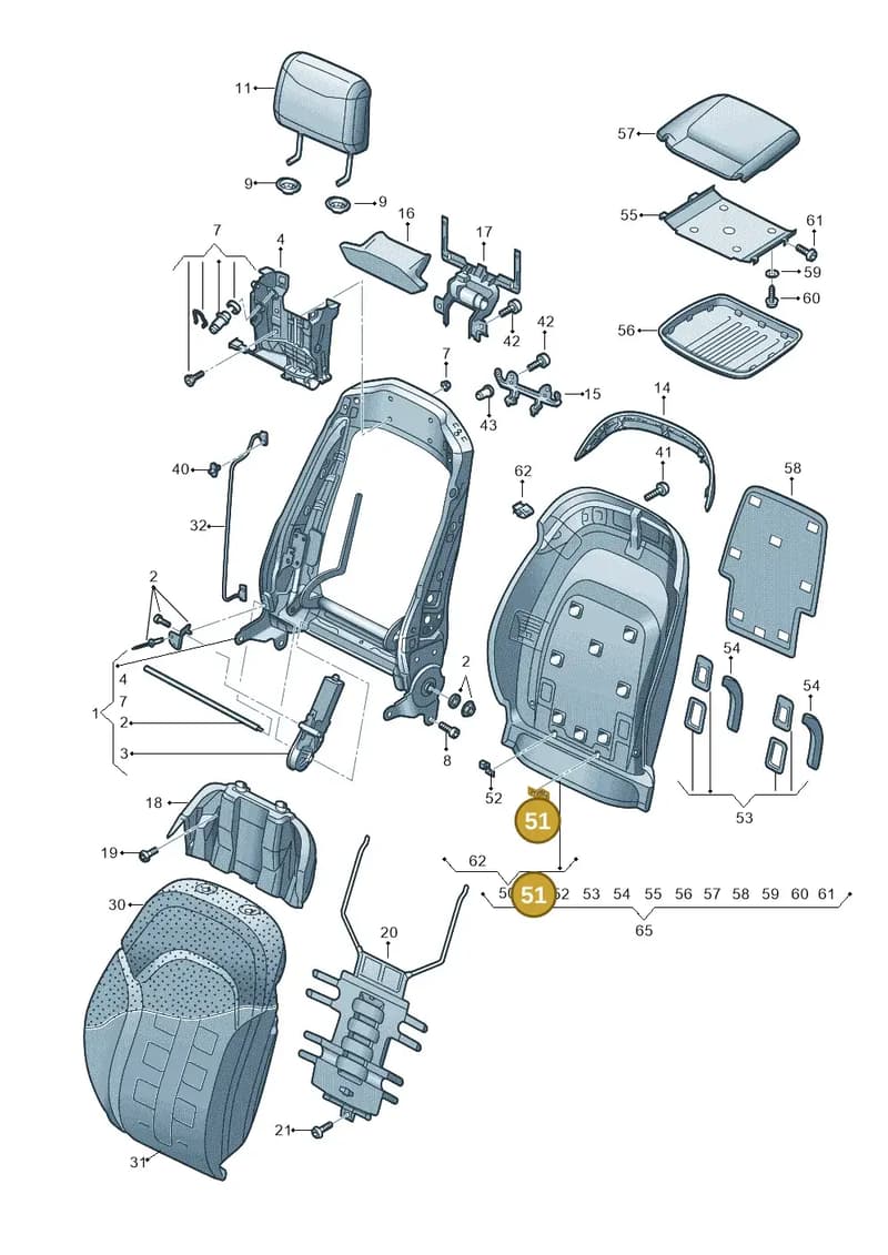 4H0881635 — Audi A8 (2013-2018) diagram 771881540, position 51