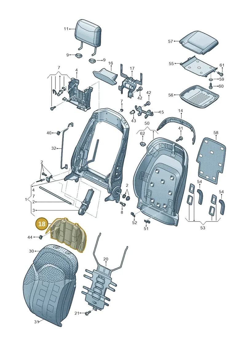 4H0881731A — Audi A8L qu. 3.0 TDI (2009-2014) diagram 696881540, position 18