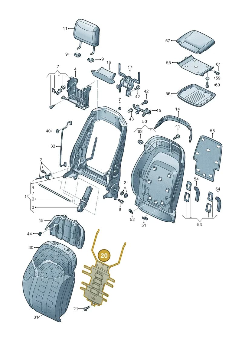 4H0881879E — Audi A8L qu. 3.0 TDI (2009-2014) diagram 696881540, position 20