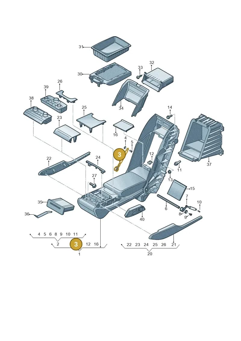 4H0885065 — Audi A8 (2013-2018) diagram 696885810, position 3