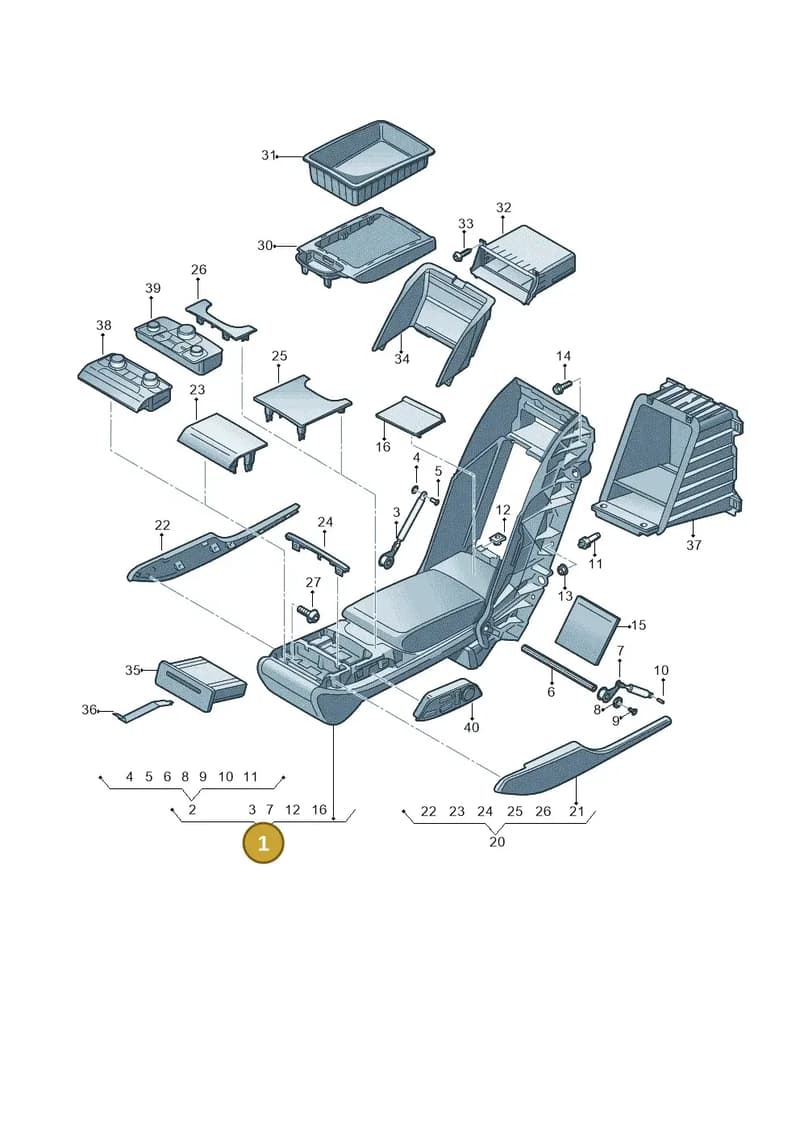 4H0885075AA6J3 — Audi A8 (2013-2018) diagram 696885810, position 1