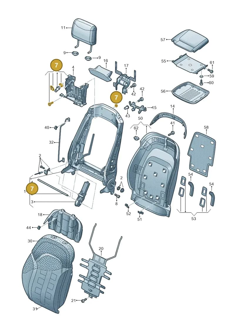 4H0898031A — Audi A8L qu. 3.0 TDI (2009-2014) diagram 696881540, position 7