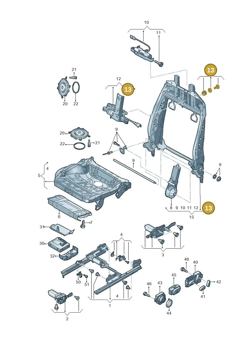 4H0898031A — Audi A8L qu. 3.0 TDI (2009-2014) diagram 696959200, position 13