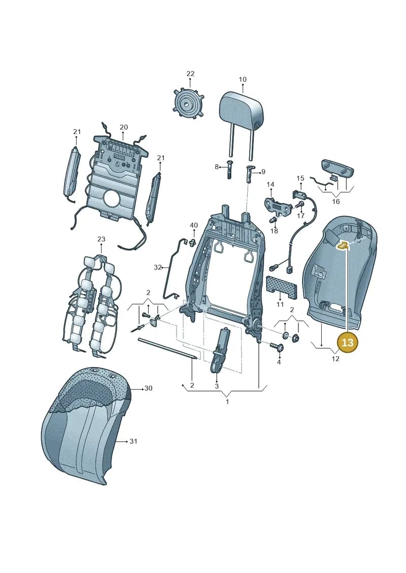 4H0898173C — Audi A7 Sportback (2014-2018) diagram 788881550, position 13