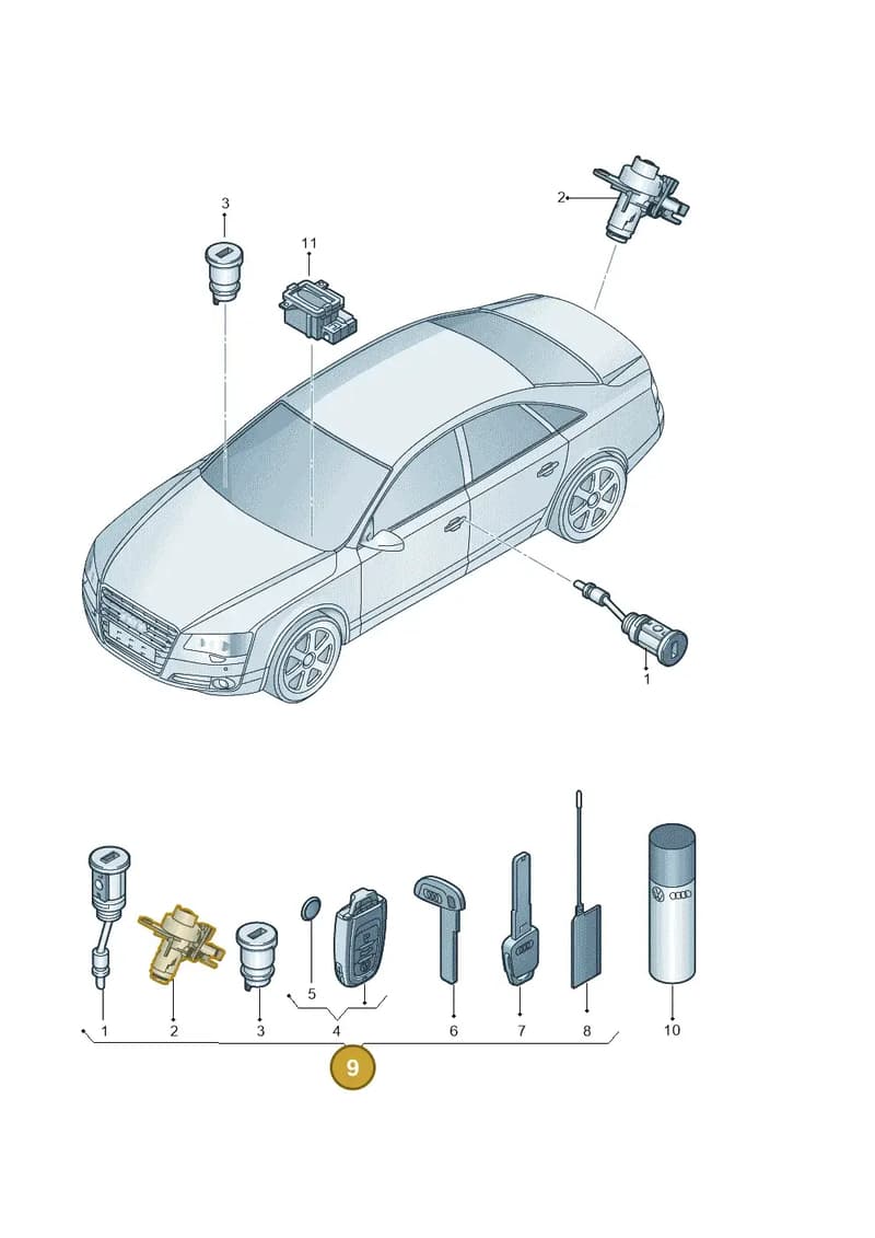 4H0898374AMTKE — Audi A8 (2013-2018) diagram 771837100, position 9