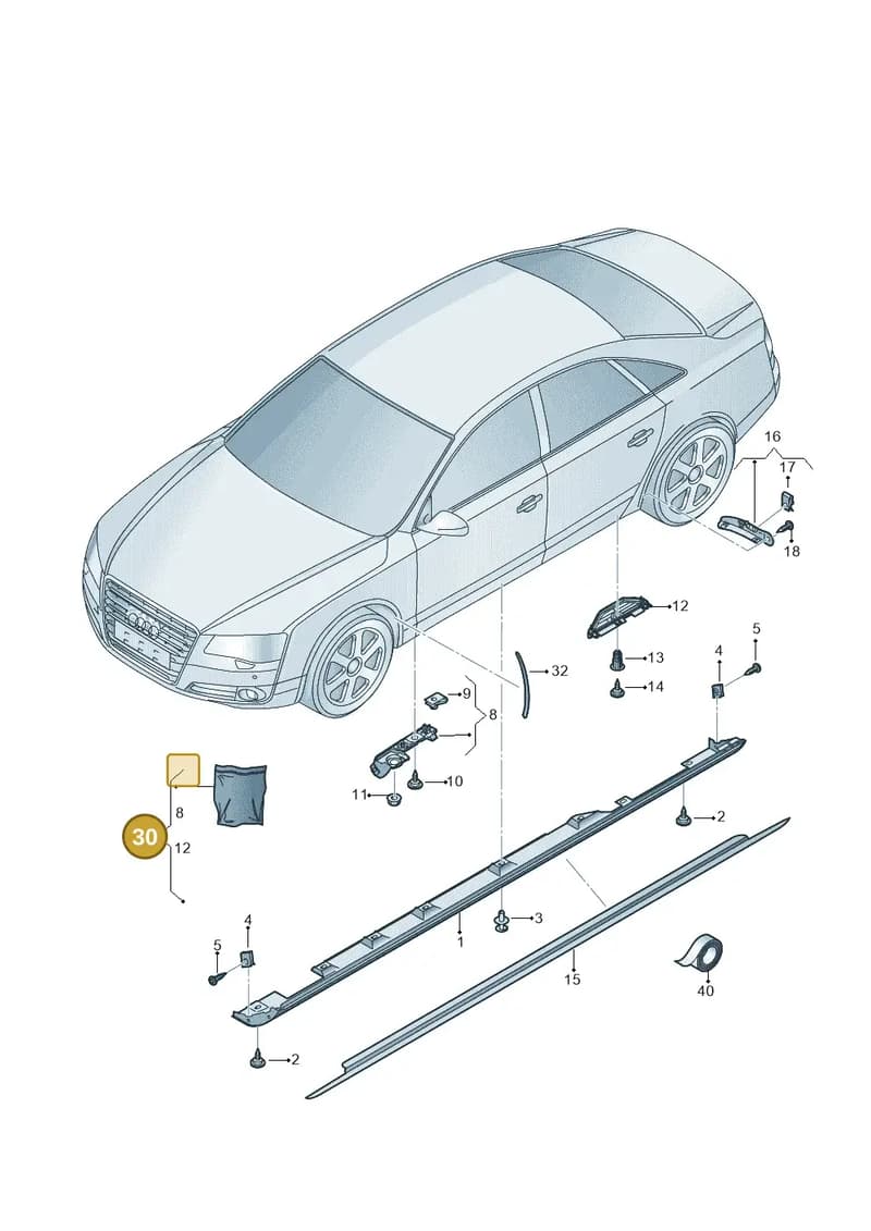 4H0898855C — Audi A8 (2013-2018) diagram 771853200, position 30
