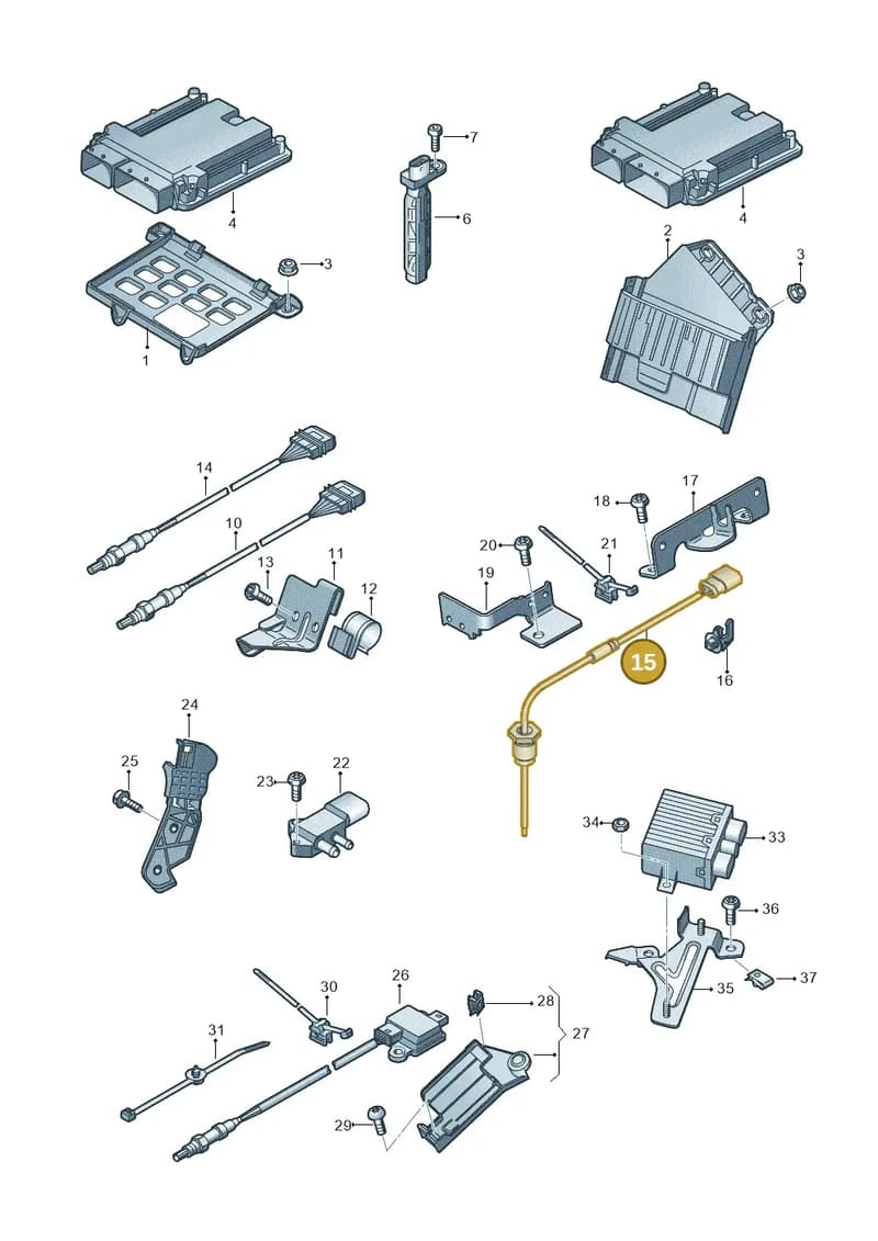 4H0906088AP — Audi A8 (2013-2018) diagram 771906050, position 15