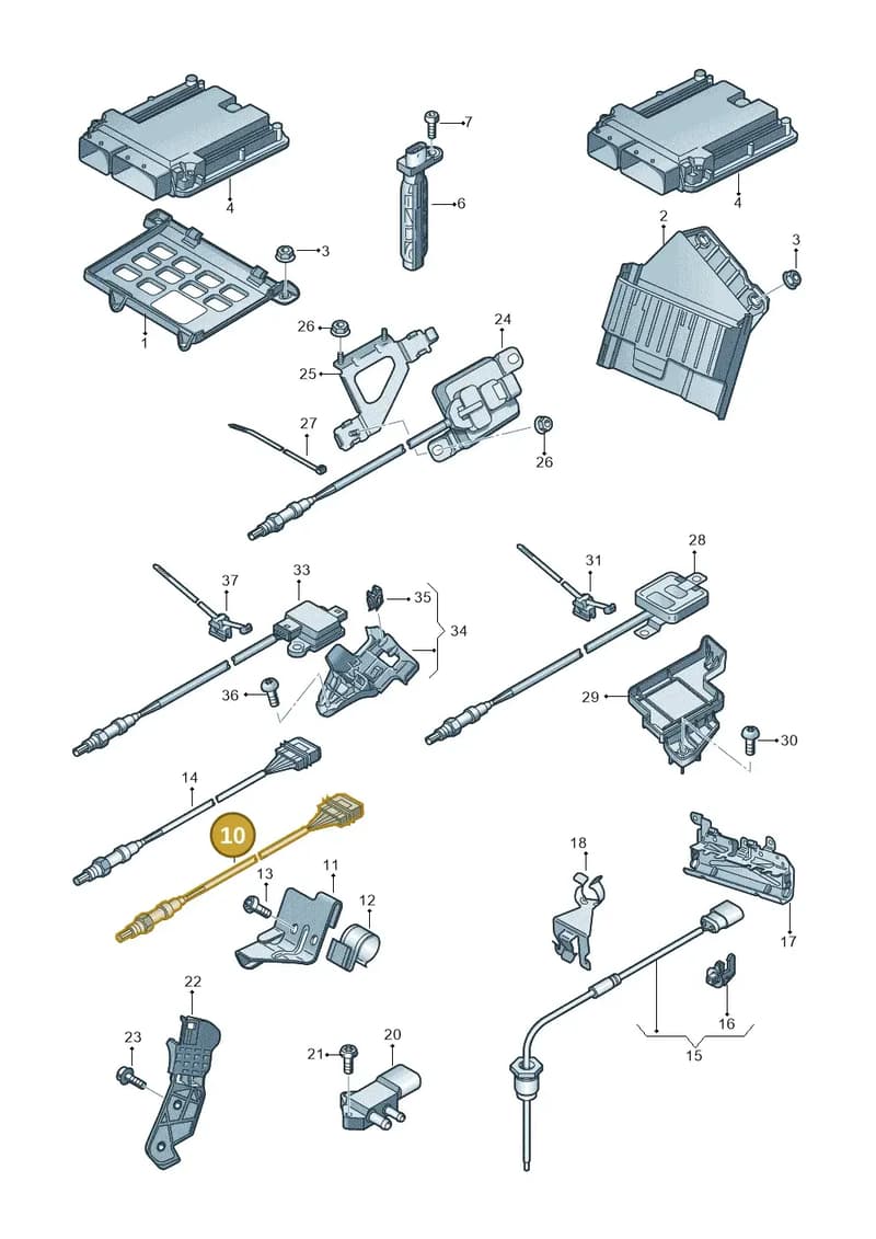 4H0906262D — Audi A8L qu. 3.0 TDI (2009-2014) diagram 696906050, position 10