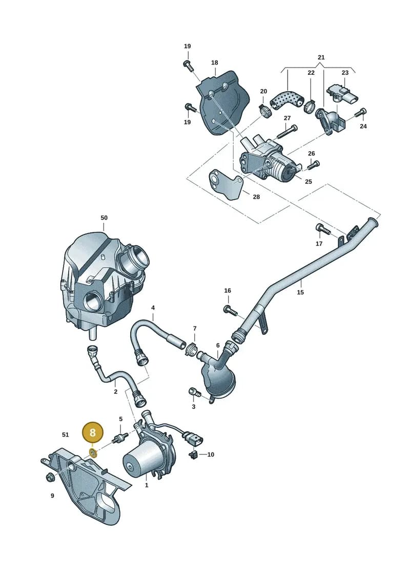 4H0906435A — Audi A8 (2013-2018) diagram 696131150, position 8