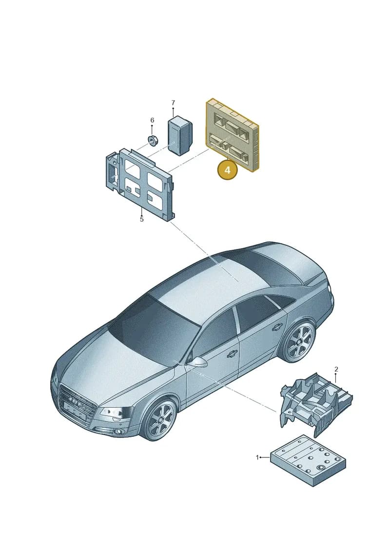 4H0907064GB — Audi A8L qu. 3.0 TDI (2009-2014) diagram 696907020, position 4