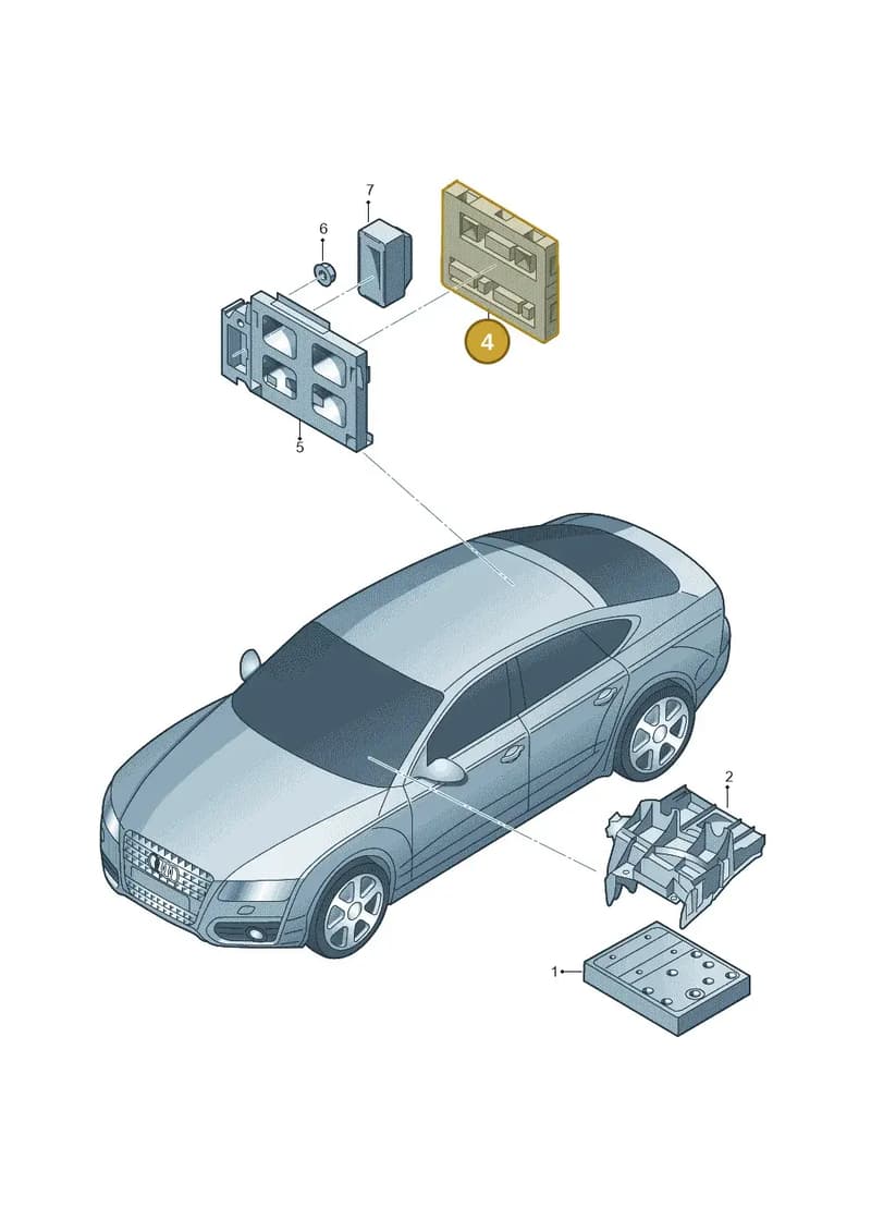4H0907064GB — Audi A7 Sportback (2010-2015) diagram 711907020, position 4