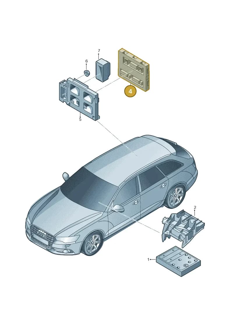 4H0907064GB — Audi A6 Avant (2012-2018) diagram 738907020, position 4