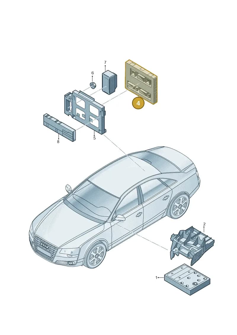 4H0907064GB — Audi A8 (2013-2018) diagram 771907020, position 4