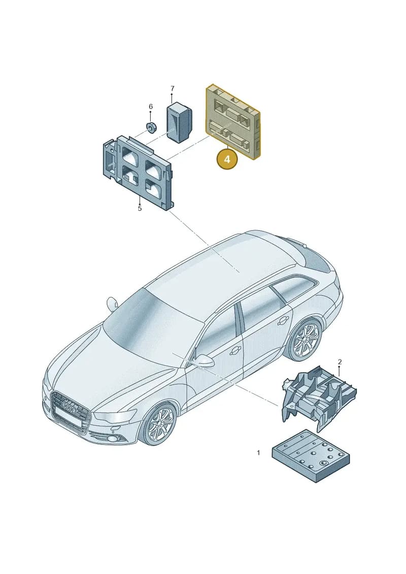 4H0907064HR — Audi RS6 Avant (2013-2018) diagram 758907020, position 4