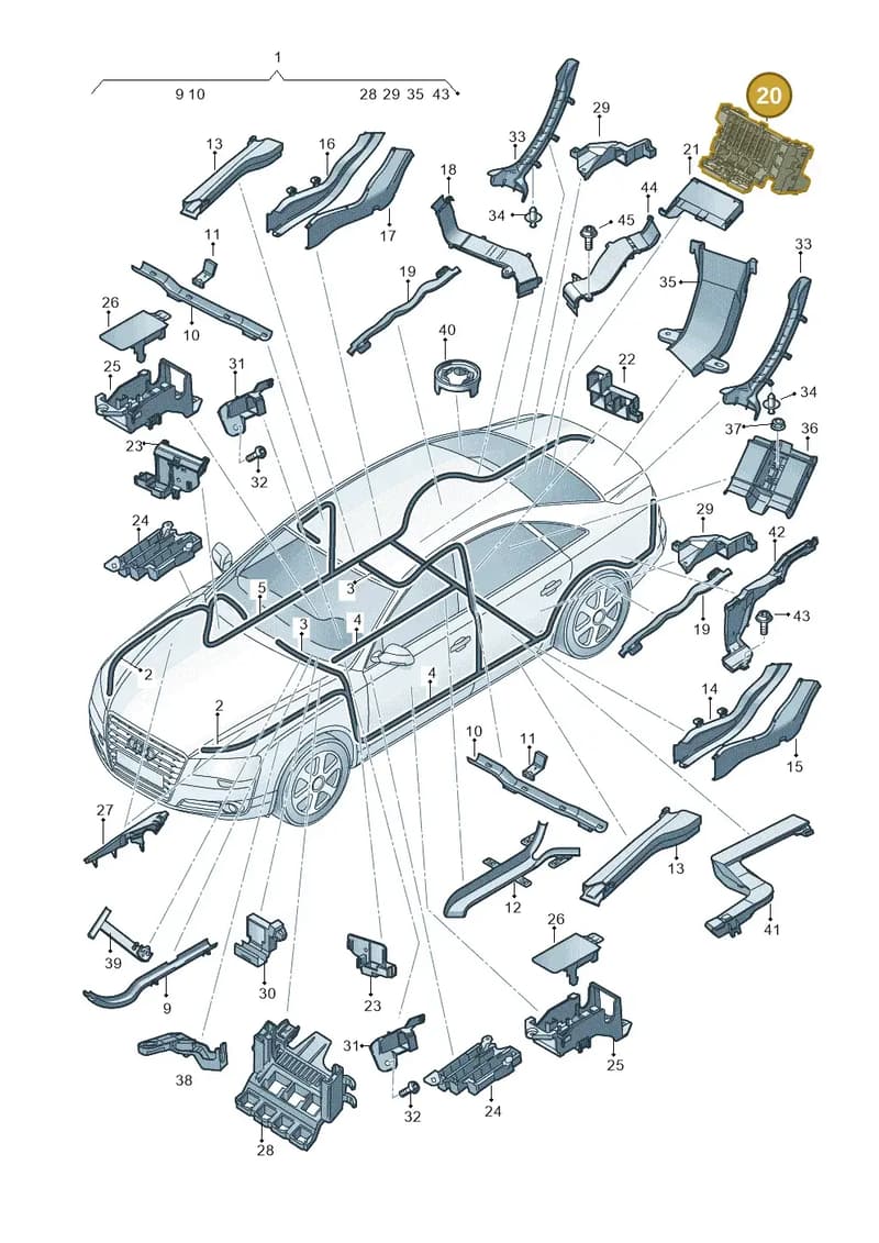 4H0907101H — Audi A8 (2013-2018) diagram 771971800, position 20