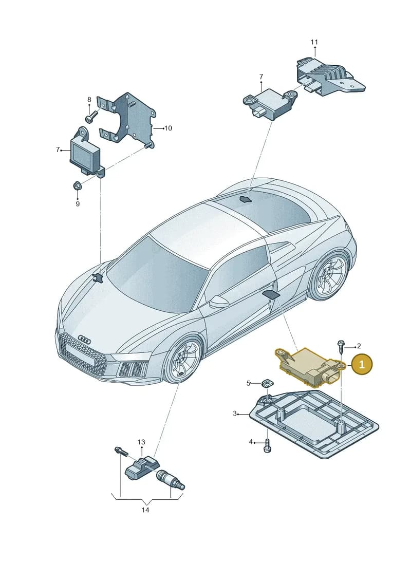 4H0907273E — Audi R8 Spyder (2015-2024) diagram 872907500, position 1