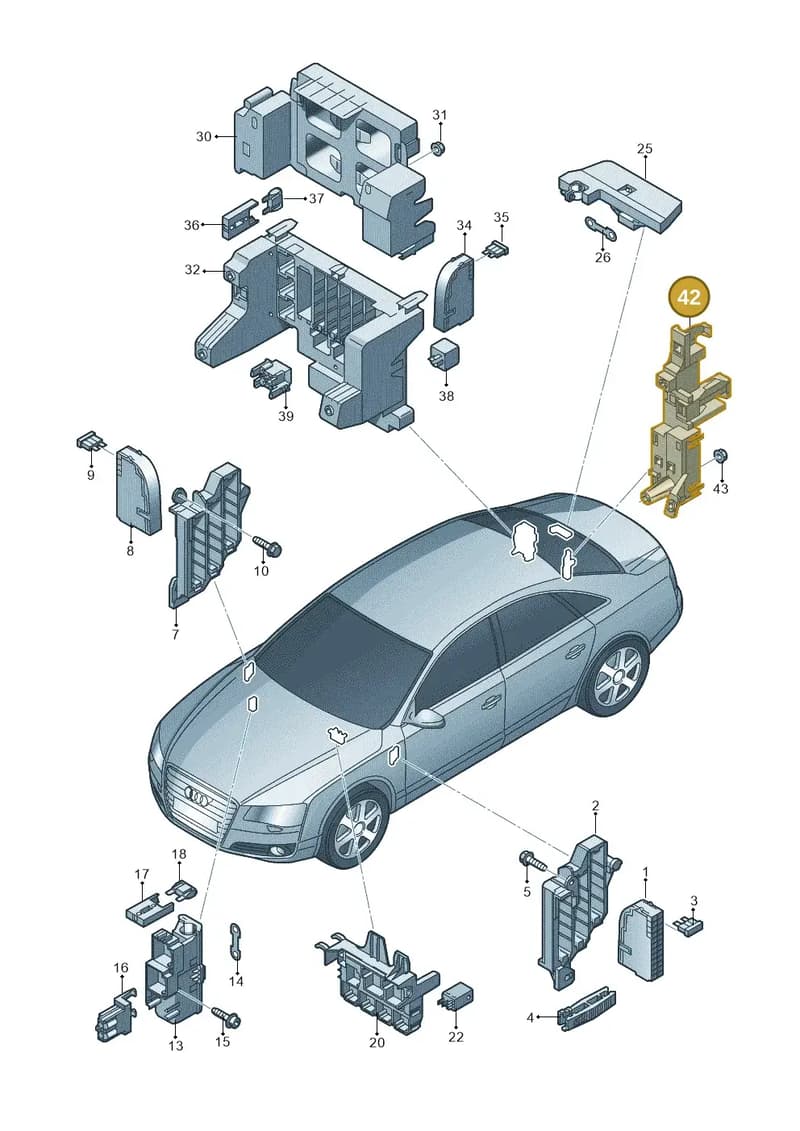 4H0907347D — Audi A8L qu. 3.0 TDI (2009-2014) diagram 696937000, position 42